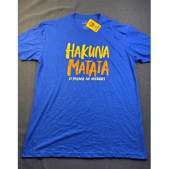 Disney Other - Disney‎ Lion King Hakuna Matata Graphic T-Shirt Blue Mens Size L New